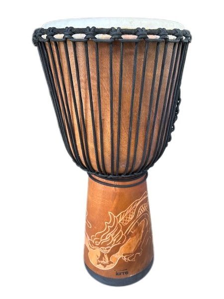 Djembe Beginner carved, 12' outlet tall.