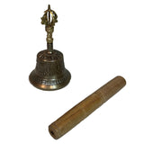 Tibetan Bell Handmade in Indian Tibetan Bell made of brass Useful for yoga prayer meditation singing and spiritual mantra rituals (8.5 inches)