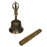 Tibetan Bell Handmade in Indian Tibetan Bell made of brass Useful for yoga prayer meditation singing and spiritual mantra rituals (8.5 inches)